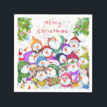 Jul Snögubbe Party Napkins Pappersservett<br><div class="desc">Napkins med Lycklig Snowmans God jul Party Funny Teckning Tecknad Firande - Välj / lägg till din unika text / teckensnitt / Färg - Gör din Snögubbearna gåva - Ändra storlek och flytta eller ta bort och lägg till Speciellare / bild med anpassning inslag ! - Teckning och MJÖLKS utformning....</div>