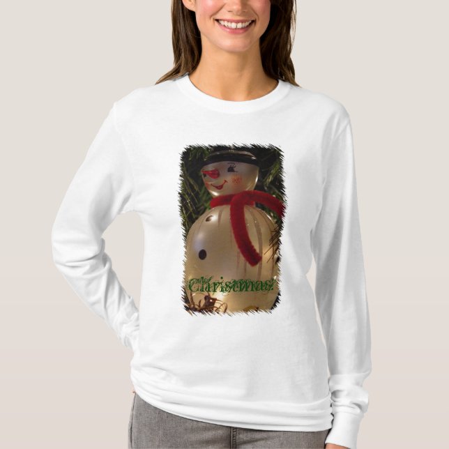 Jul Snögubbe Photo Sweatshirt Tee Shirt (Framsida)