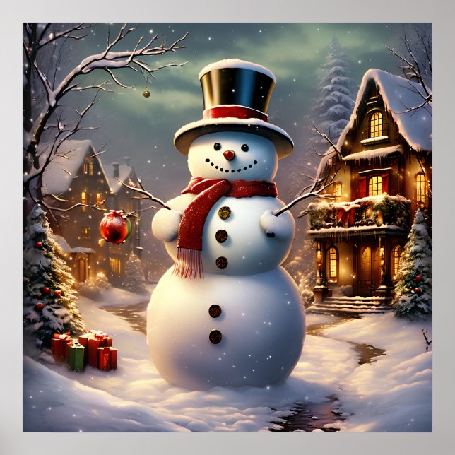 Jul Snögubbe Poster (Framsidan)