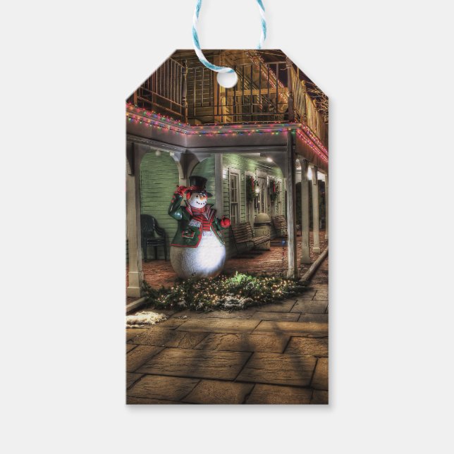 Jul Snögubbe Presentetikett (Framsidan)