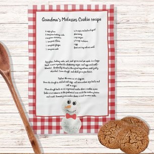 Jul Snögubbe Recipe keepsaké Red Play Kökshandduk