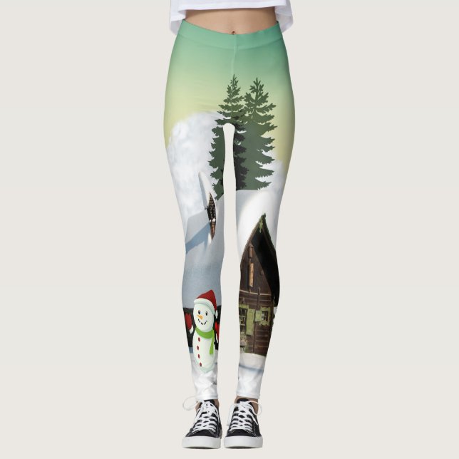 Jul Snögubbe Scene Leggings (Framsida)