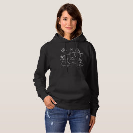 Jul Snögubbe Snowflake Doodle Black and White T Shirt