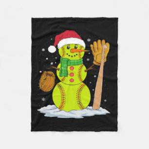 Jul Snögubbe Softball Pitcher Boys Kids Tonåringar Fleecefilt