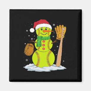 Jul Snögubbe Softball Pitcher Boys Kids Tonåringar Magnet
