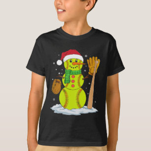 Jul Snögubbe Softball Pitcher Boys Kids Tonåringar T Shirt