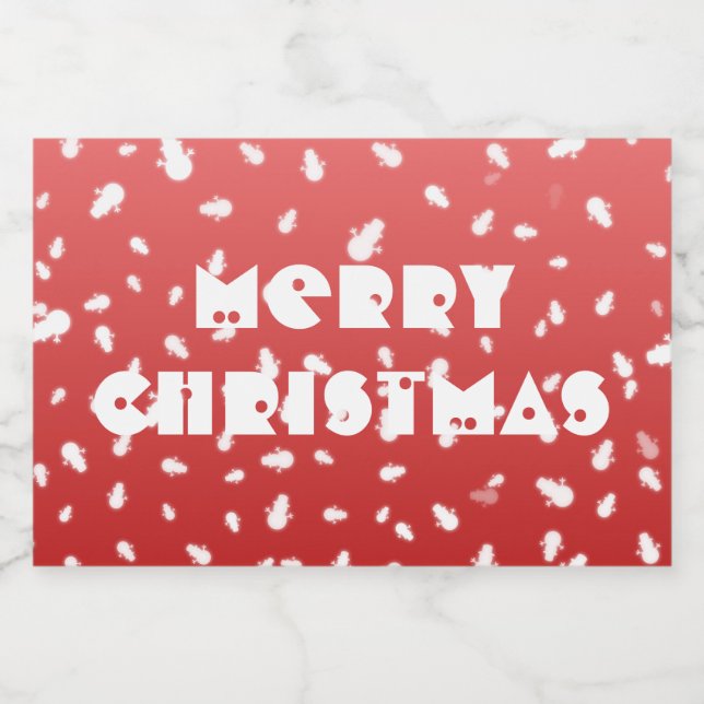 Jul Snögubbe Spritflaskor Etikett (Enkel etikett)