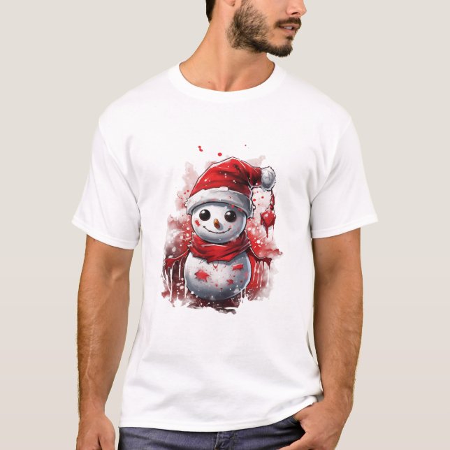 Jul snögubbe t shirt (Framsida)