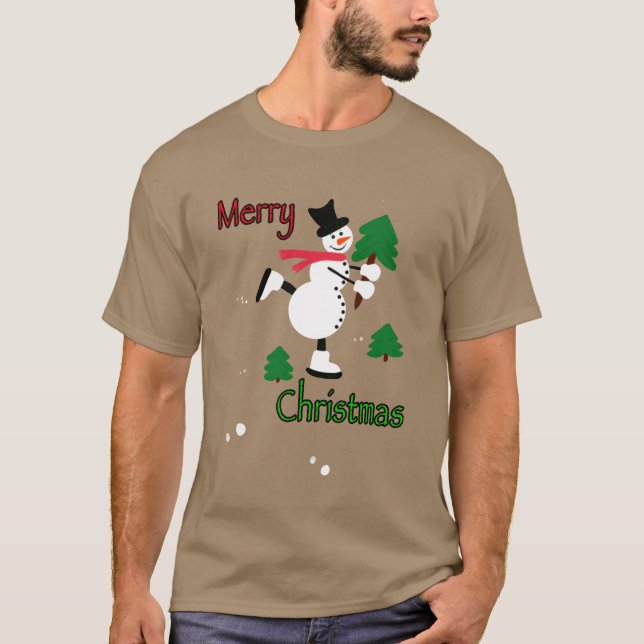 Jul-snögubbe T Shirt (Framsida)