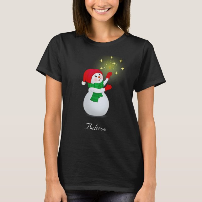 Jul Snögubbe T Shirt (Framsida)
