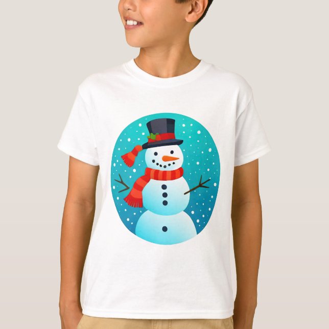 Jul Snögubbe T-Shirts (Framsida)