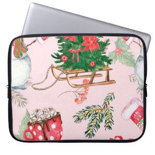 Jul Snögubbe utan sjölösa Mönster. Laptop Fodral