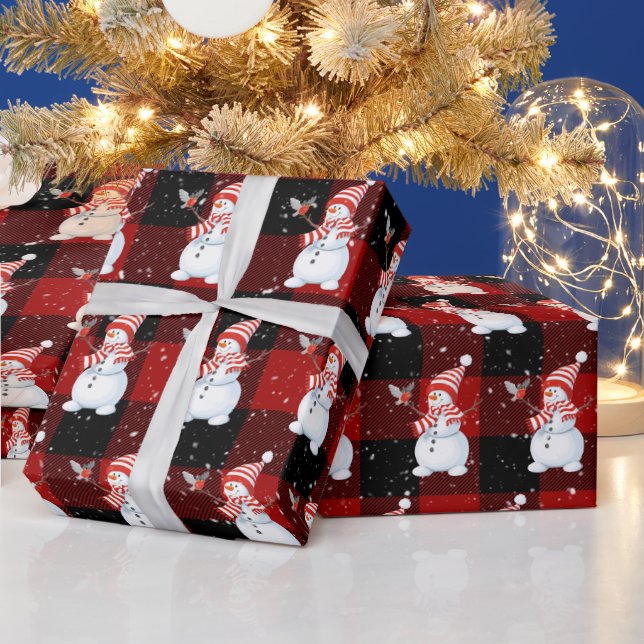 Jul Snögubbe vid Buffalo Play Presentpapper (Helgdagar)