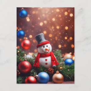 Jul Snögubbe Vykort