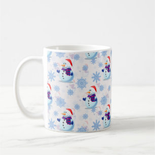 Jul Snögubbe Yta Mönster Kaffemugg