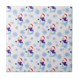 Jul Snögubbe Yta Mönster Kakelplatta