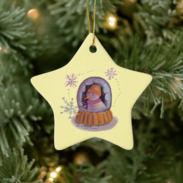 jul snöman julgransprydnad keramik (Träd)
