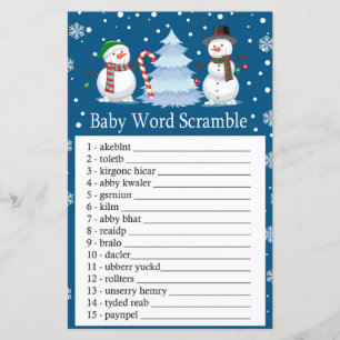 Jul Snömannen Baby ord blandning spel