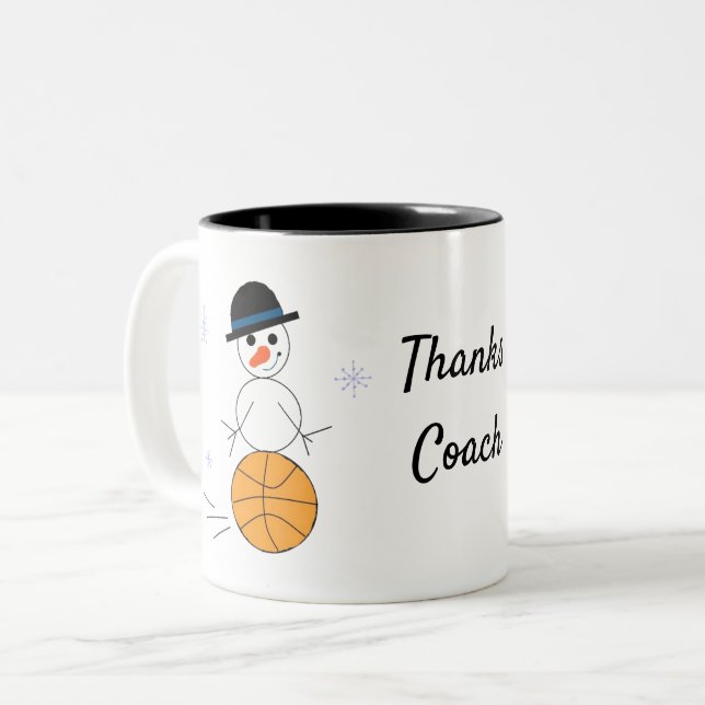 Jul Snömannen Baskettränare Kaffe Mugg (Framsida vänster)