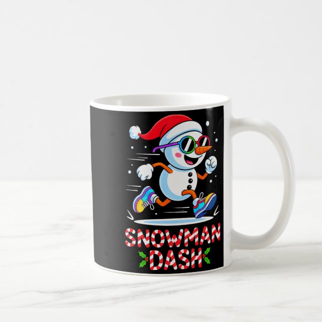 Jul Snömannen Dash Löpning Löpning Maraton Te Kaffemugg (Höger)
