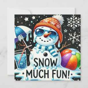 Jul Snömannen sommar snö kul Julkort
