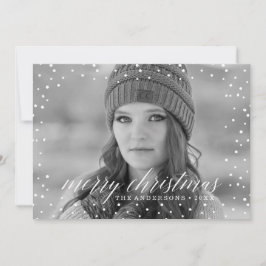 Jul Snööverlägg Två Fotokort Julkort