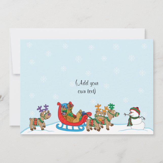 Jul snöscen 2sidig/plan/kort/& kuvert 18x13cm julkort (Framsida)