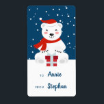 Jul Snowbjörn Fraktsedel<br><div class="desc">▽ Background färg är redigerbart. ▽ online som visas på Färg kan variera något från den faktiska produkten.</div>