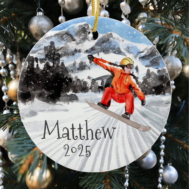Jul Snowboard Snowboardåkning Personlig   Julgransprydnad Keramik (Skapare uppladdad)
