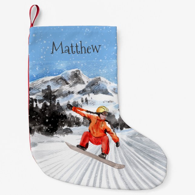 Jul Snowboard Snowboardåkning Personlig  Liten Julstrumpa (Framsidan)