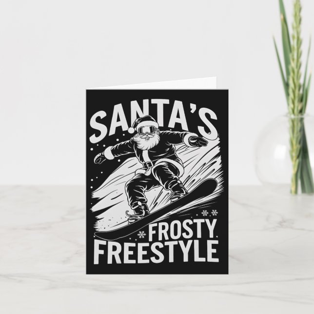 Jul Snowboarding Santa Snowboarder Santas for r Kort (Framsida)