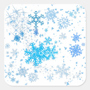 Jul Snowfall Fyrkantigt Klistermärke