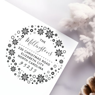 Jul Snowflake-andedräkt Namn och Returadress Självfärgande Stämpel