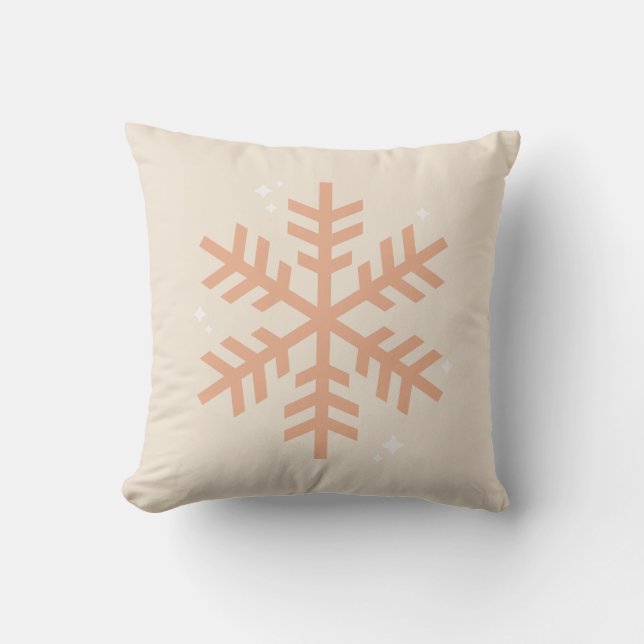 Jul Snowflake Beige Kudde (Framsida)