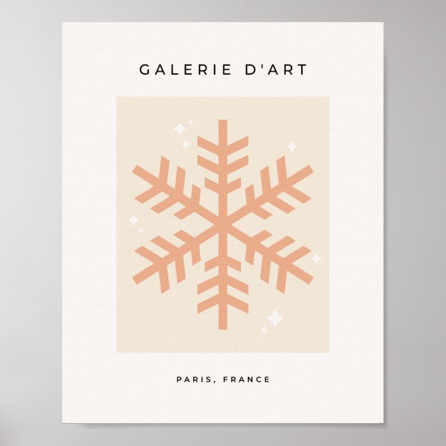 Jul Snowflake Beige Poster (Framsidan)