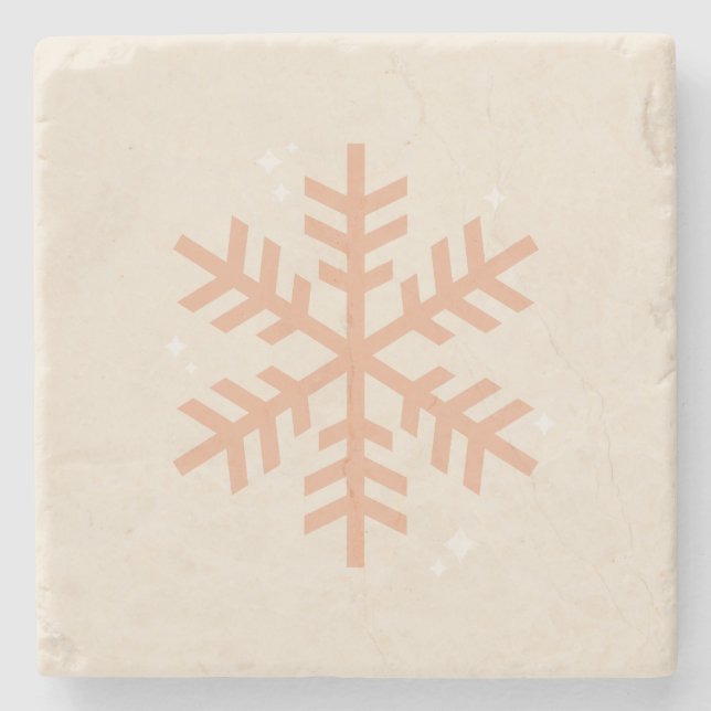 Jul Snowflake Beige Stenunderlägg (Framsidan)