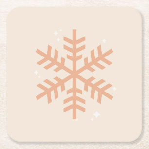 Jul Snowflake Beige Underlägg Papper Kvadrat