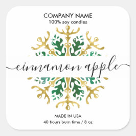 Jul Snowflake Candle-etikett Fyrkantigt Klistermärke