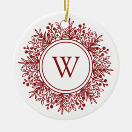 Jul Snowflake Monogram Julgransprydnad Keramik