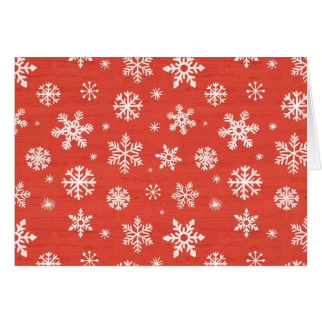 Jul Snowflake Mönster Hälsningskort (Framsidan Horizontal)