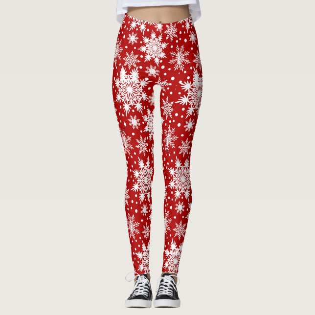 Jul Snowflake Mönster Leggings (Framsida)