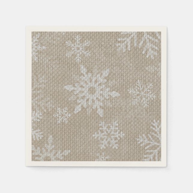 Jul Snowflake Napkins Pappersservett (Framsidan)