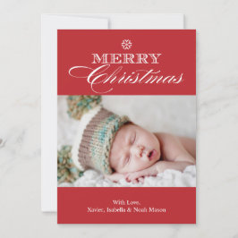 Jul Snowflake | Röd Julkort