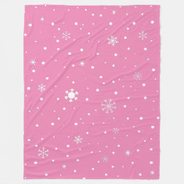 Jul Snowflake Rosa och White Polka Dot Fleecefilt
