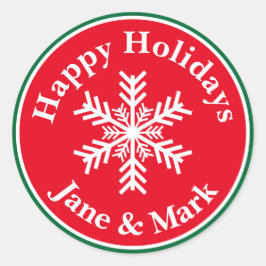 Jul Snowflake Runt Klistermärke