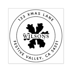 Jul Snowflake Star Festive Helgdag Adress Stämpel