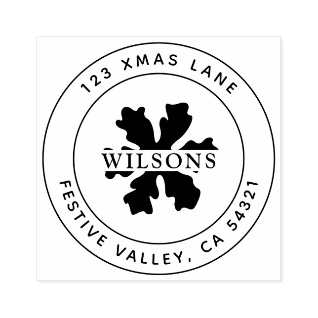 Jul Snowflake Star Festive Helgdag Adress Stämpel (Tryck)