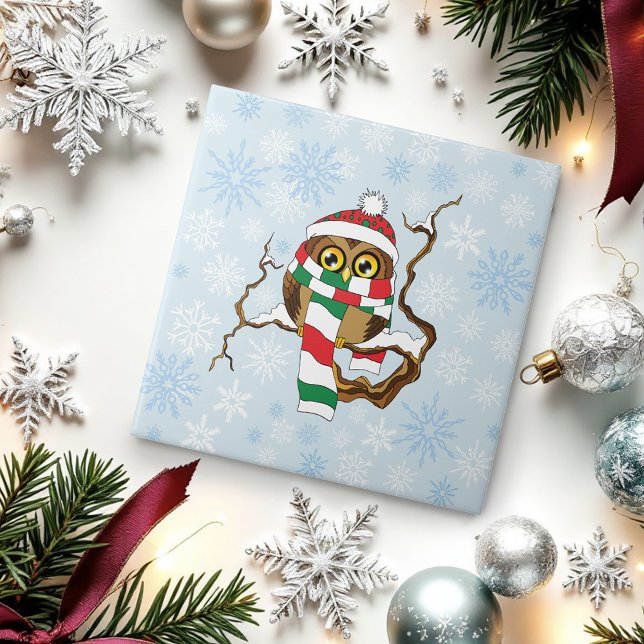 Jul Snowflake Uggla Kakelplatta (Skapare uppladdad)