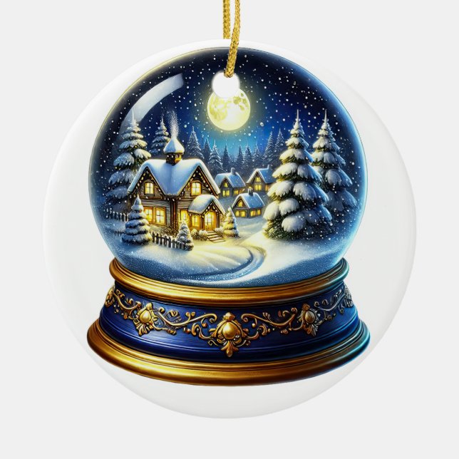 Jul Snowglobe Yarly Julgransprydnad Keramik (Framsidan)
