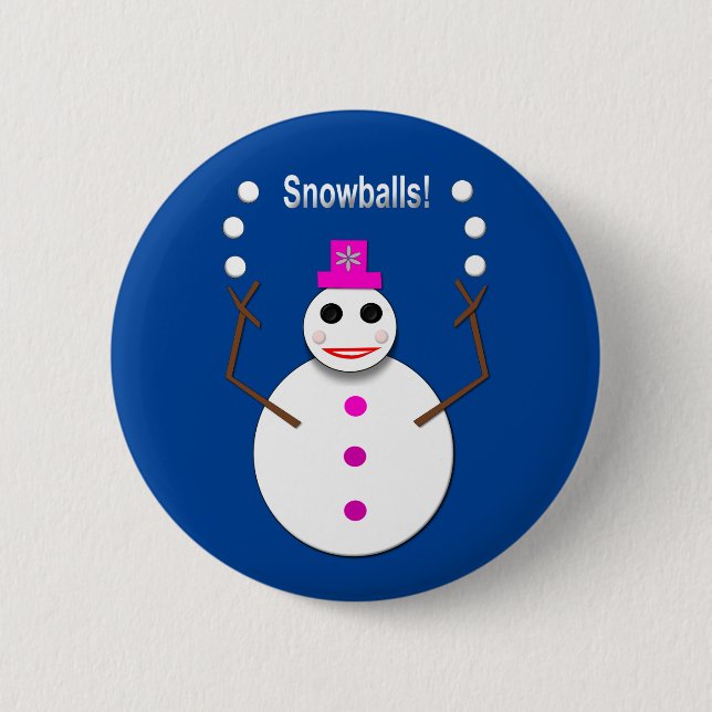 Jul SnowLady Juggling Snowbony Funny Knapp (Framsida)